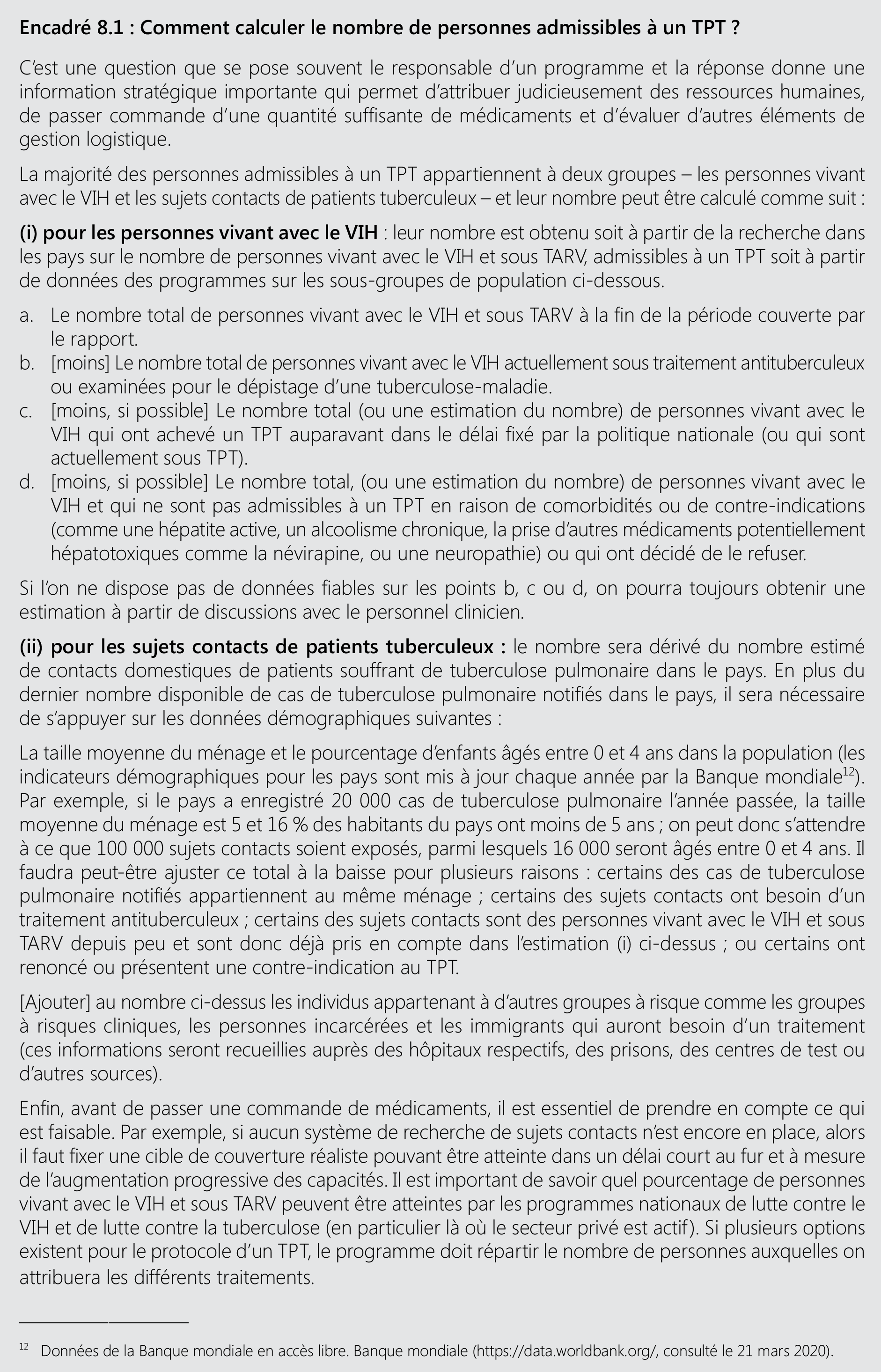  How to calculate the number of people eligible for TPT