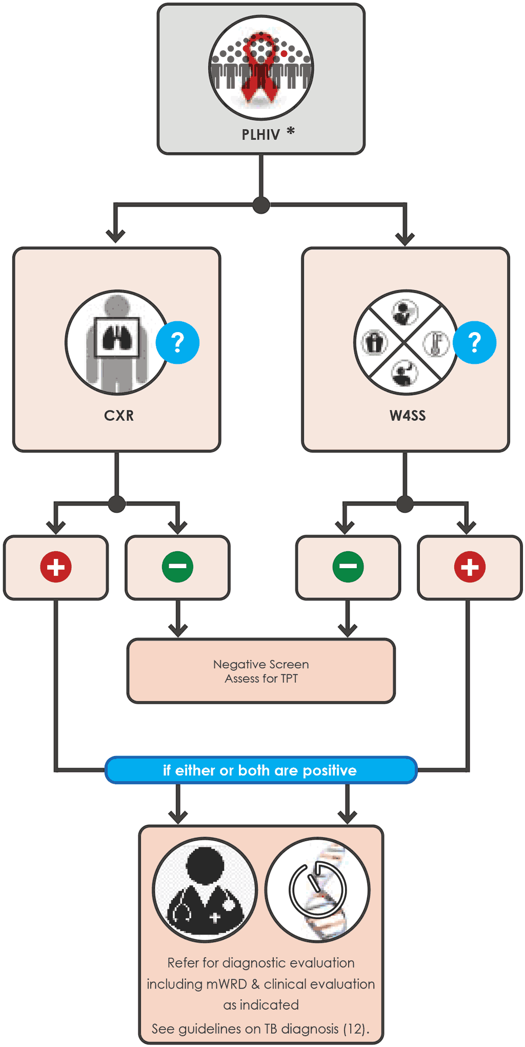  Parallel screening algorithm with W4SS and CXR