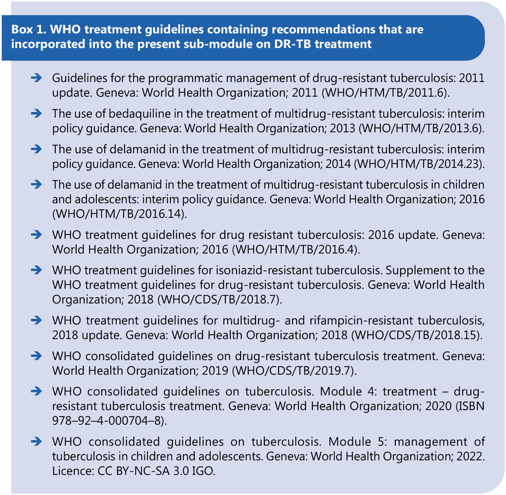 WHO treatment recommendations incorporated