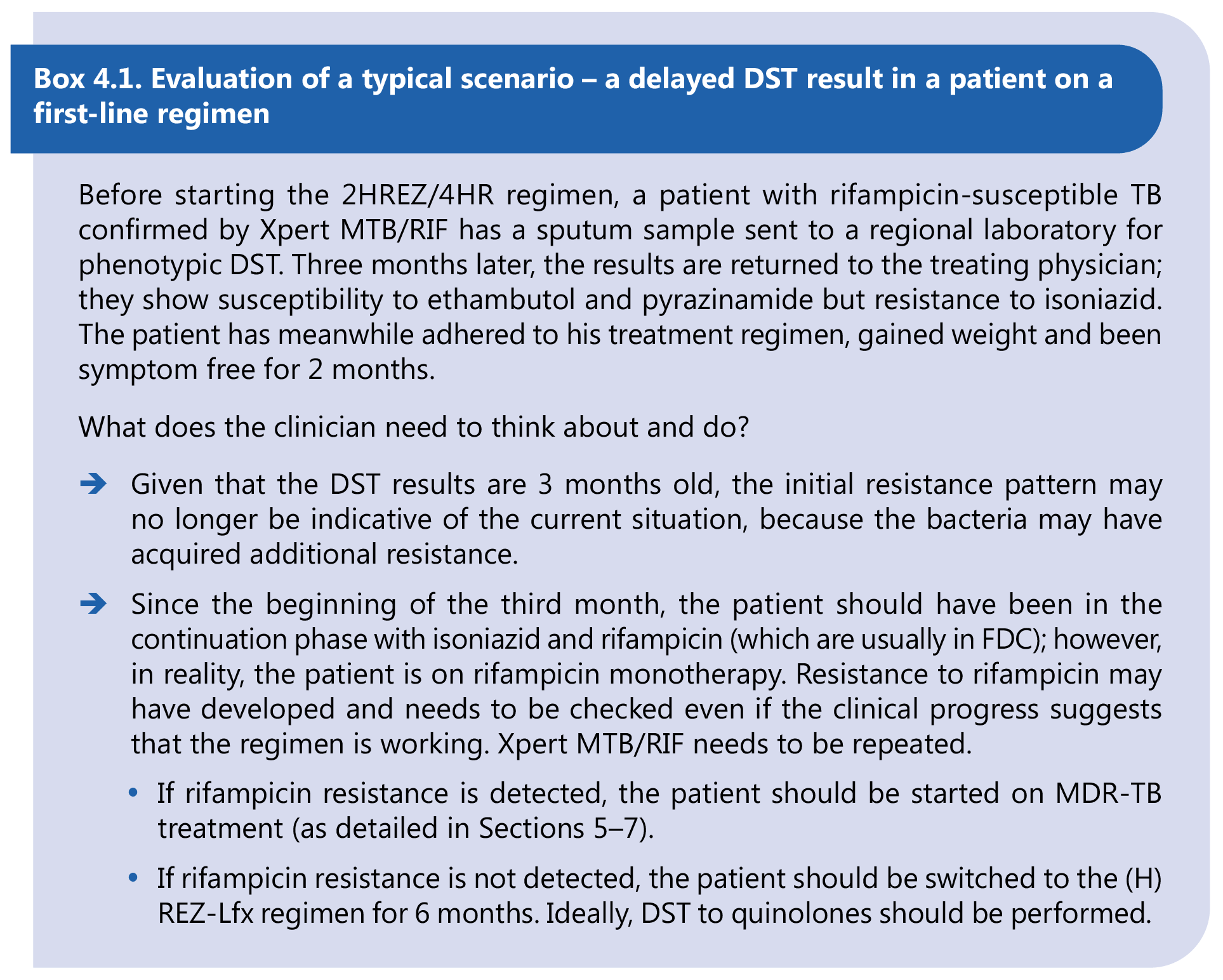 Box 4.1. Summary of key areas for implementing and scaling up tests  used to detect TB infection