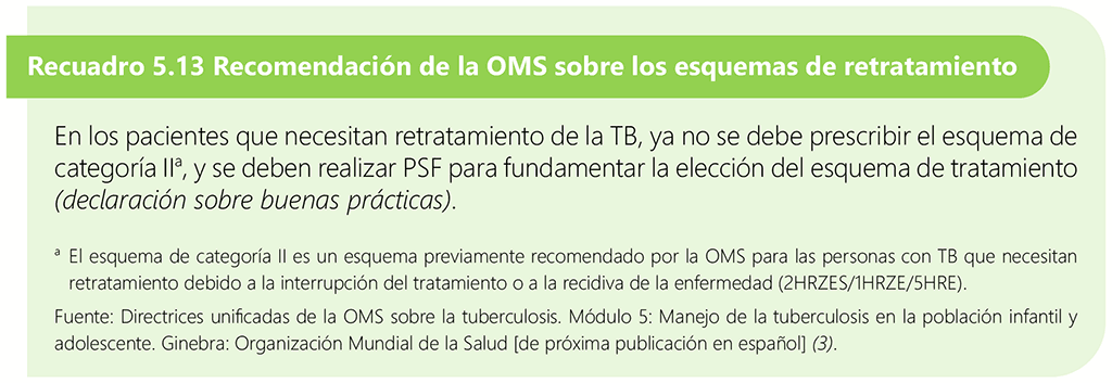 Box 5.13 WHO recommendation on retreatment regimens